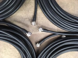 1/4 wave phased matched cable set for four square antennas